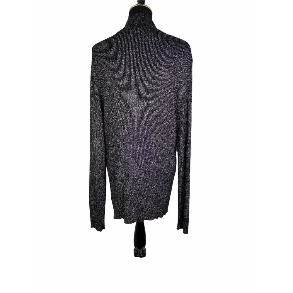 INC International Concepts‎ Men's Metallic Ribbed-Knit Full Silver Combo XL